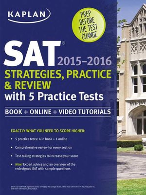 cover image of Kaplan SAT Strategies, Practice, and Review 2015-2016 with 5 Practice Tests